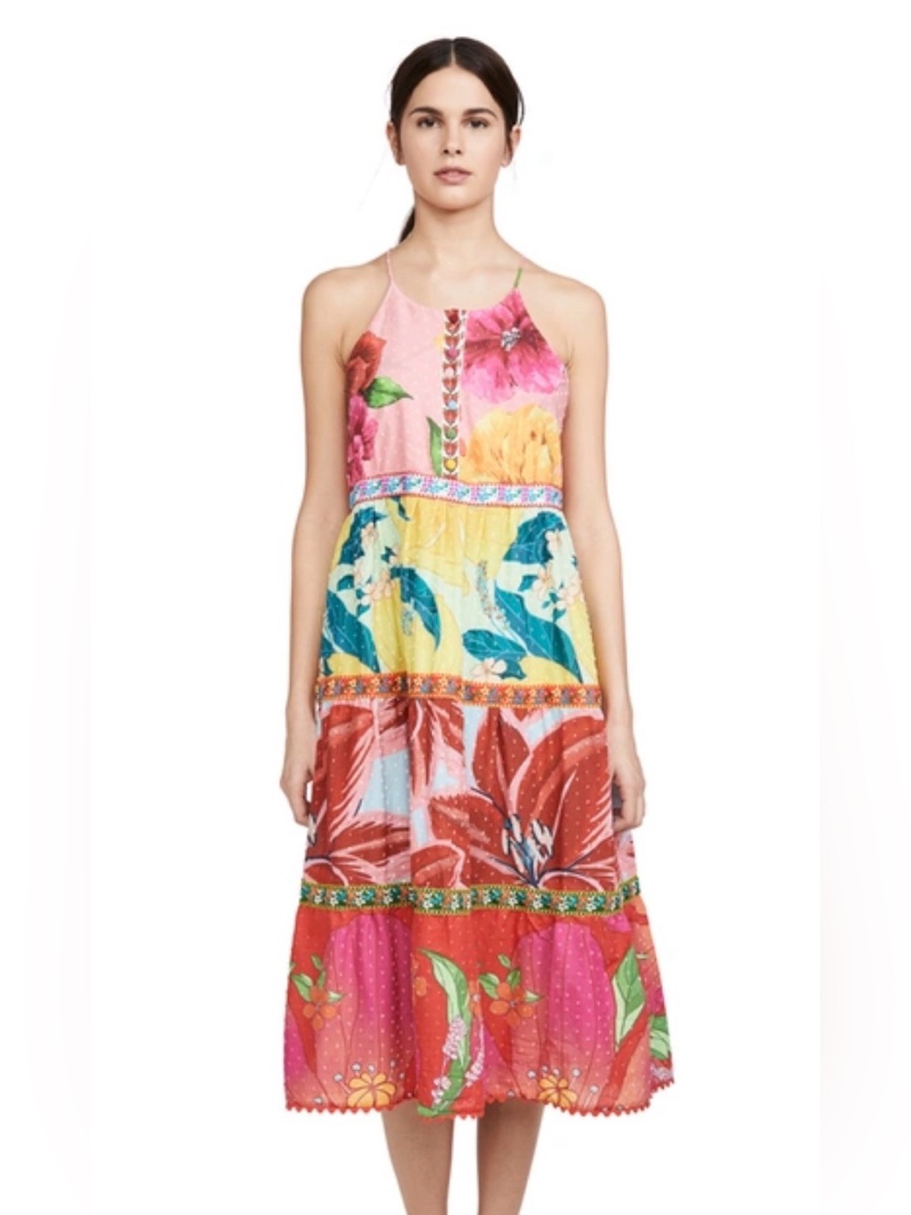 Farm Rio Mixed Garden Midi Dress
